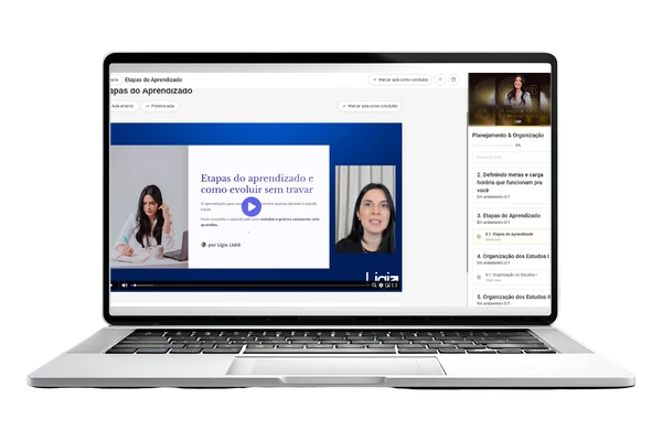 Tela de aulas estratégicas da plataforma de estudos